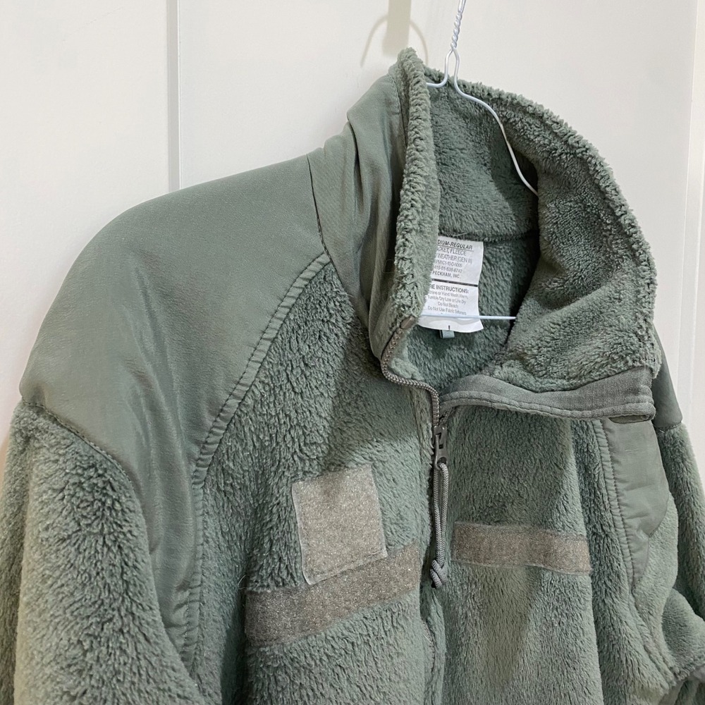 Polartec Full Zip Fleece Jacket. Olive Color, Medium, Cold Weather (Gen III) - Picture 4 of 8